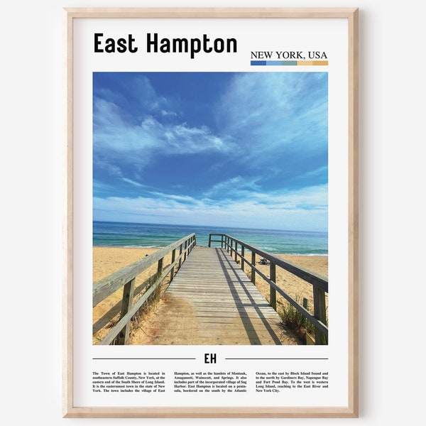 East Hampton Print, East Hampton Poster, East Hampton Wall Art, Oil Painting Poster, City Print, City Artwork,Travel Artwork,Travel Wall Art