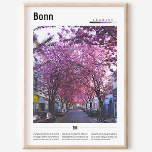 Bonn Print, Bonn Poster, Bonn Wall Art, Minimal Travel Print, Minimal City Poster,Travel Destination,Colorful City Print,Oil Painting Poster