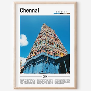 Cartel de Chennai, impresión de Chennai, arte de la pared de Chennai, impresión de Asia, cartel de Asia, foto de Asia, cartel de viaje mínimo
