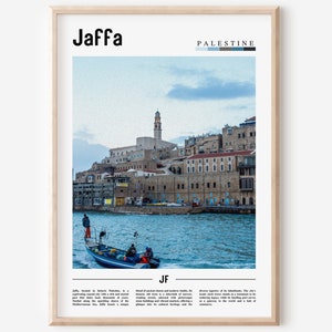 Jaffa Poster, Jaffa Print, Jaffa Wall Art, Minimal Travel Print, Travel Destination, Oil Painting Poster
