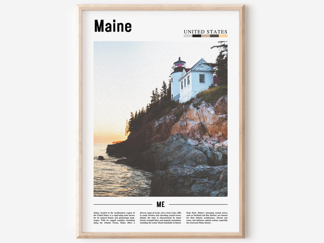 Maine Poster, Maine Print, Maine Wall Art, United States Photo, United ...