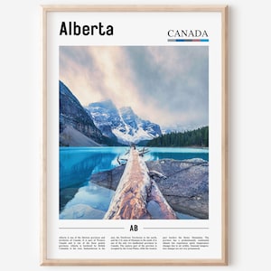 Alberta Print, Alberta Poster, Alberta Wall Art, Oil Painting Poster, Colorful City Print, City Artwork, Travel Artwork, Travel Wall Art