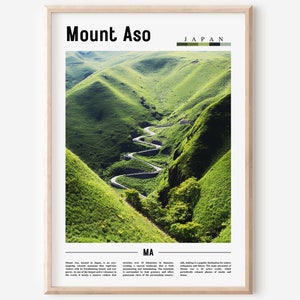 Mount Aso Poster, Mount Aso Print, Mount Aso Wall Art, Asia Print, Asia Poster, Asia Photo, Minimal Travel Poster