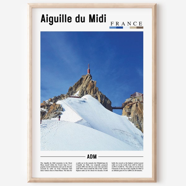 Aiguille du Midi Print, Aiguille du Midi Poster, Aiguille du Midi Wall Art, Oil Painting Poster, City Artwork,Travel Artwork,Travel Wall Art