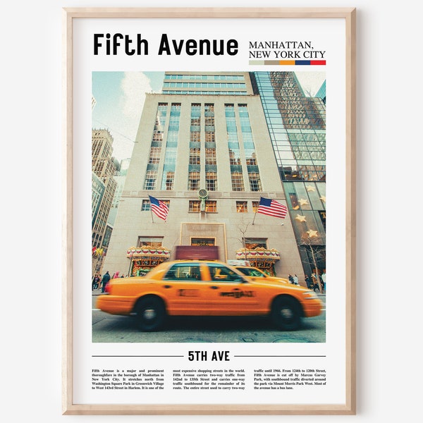 Fifth Avenue Print, Fifth Avenue Poster, Fifth Avenue Wall Art, Oil Painting Poster, City Print, City Artwork,Travel Artwork,Travel Wall Art