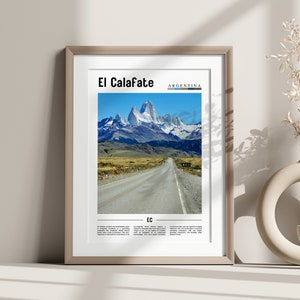 Cartel de El Calafate, Impresión de El Calafate, Arte de pared de El Calafate, Cartel de América del Sur, Impresión de América del Sur, Cartel de viaje imagen 6