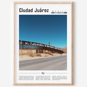 Ciudad Juárez Poster, Ciudad Juárez Print, Ciudad Juárez Wall Art, Minimal Travel Print, Travel Destination, Oil Painting Poster