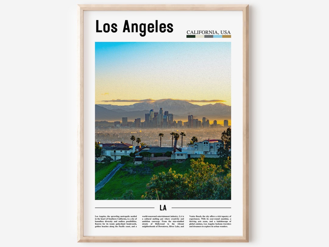 Los Angeles Print, Los Angeles Poster, Los Angeles Wall Art, LA Print ...