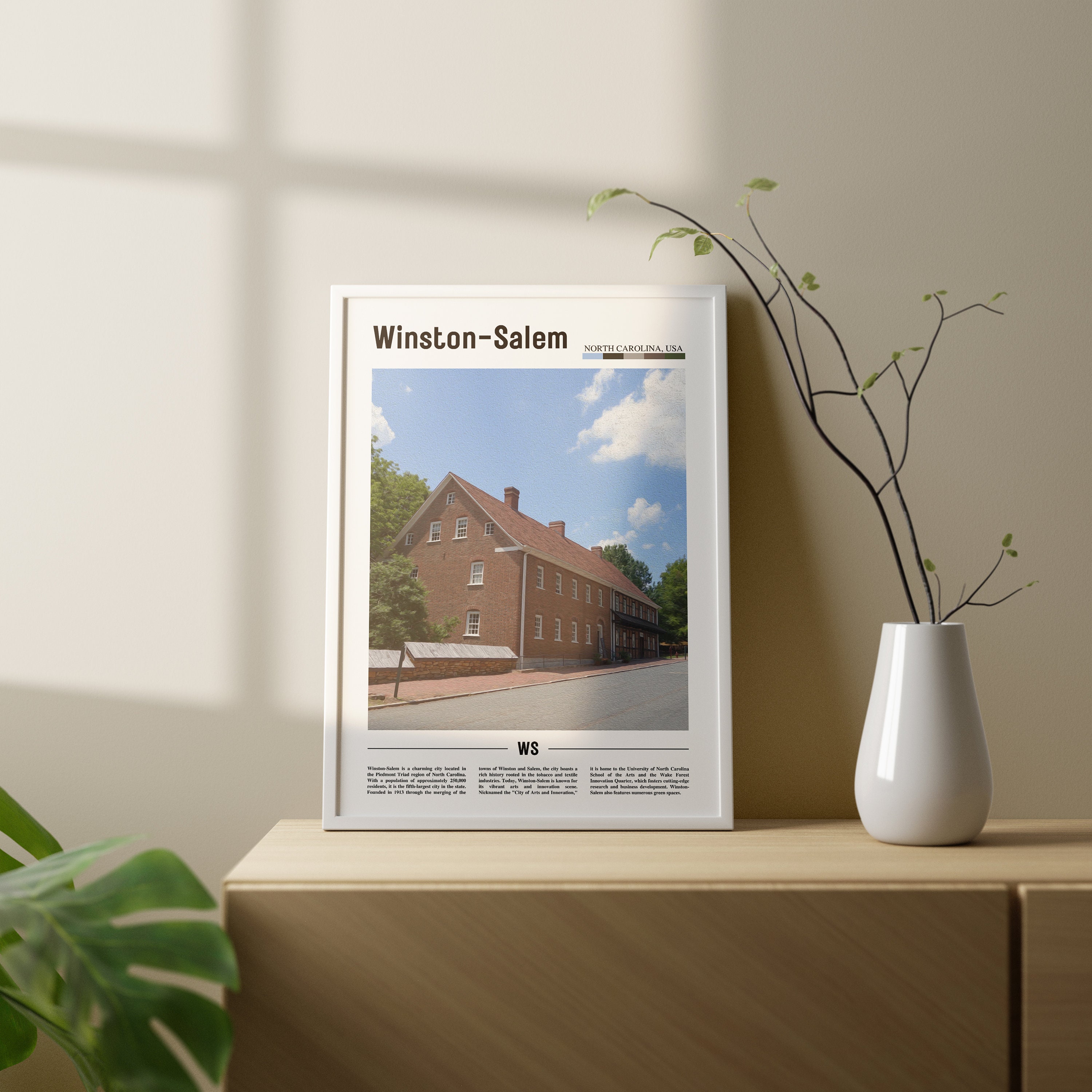Winstonsalem Poster Winstonsalem Print Winstonsalem Wall Etsy