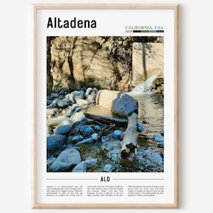 Altadena Print, Altadena Poster, Altadena Wall Art, Minimal Travel Print, Minimal City Poster, Travel Destination Print, Oil Painting Poster