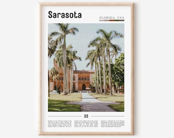 Sarasota Print, Sarasota Poster, Sarasota Wall Art, Oil Painting Poster, Colorful City Print, City Artwork, Travel Artwork, Travel Wall Art