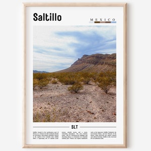 Saltillo Poster, Saltillo Print, Saltillo Wall Art, Minimal Travel Print, Travel Destination, Oil Painting Poster
