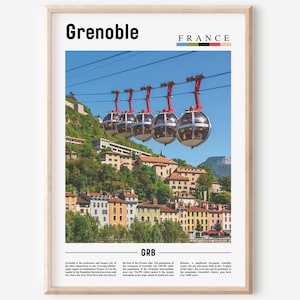 Grenoble Print, Grenoble Poster, Grenoble Wall Art, France Photo, France Poster, France Print, France Wall Art, Minimal Travel Poster