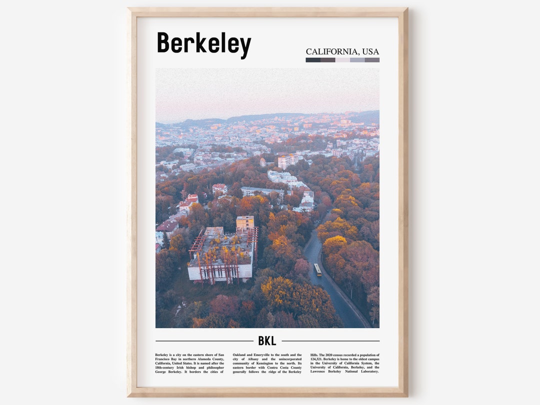 Berkeley Print, Berkeley Poster, Berkeley Wall Art, Oil Painting Poster, Colorful City Print