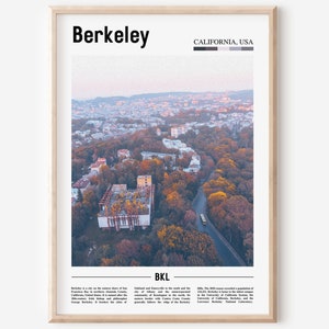 Berkeley Print, Berkeley Poster, Berkeley Wall Art, Oil Painting Poster, Colorful City Print, City Artwork, Travel Artwork, Travel Wall Art