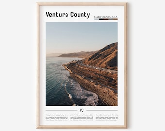 Ventura County Poster, Ventura County Poster, Ventura County Wandkunst, Minimal Travel Print, Minimal Poster Destination, Ölgemälde Poster
