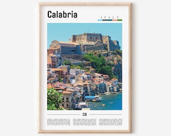 Calabria Print, Calabria Poster, Calabria Wall Art, Italy Poster, Italy Print, Italy Wall Art, Minimal Travel Poster