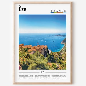 Èze Print, Èze Poster, Èze Wall Art, France Photo, France Poster, France Print, France Wall Art, Minimal Travel Poster