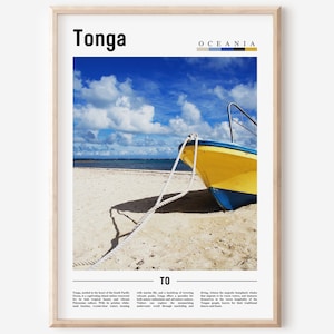 Tonga Poster, Tonga Print, Tonga Wall Art, Minimal Travel Print, Travel Destination, Oil Painting Poster