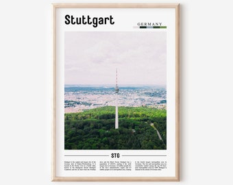 Stuttgart Print, Stuttgart Poster, Stuttgart Wall Art, Minimal Travel Print,Minimal City Poster,Travel Destination Print,Oil Painting Poster