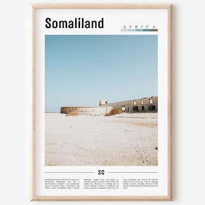 Somaliland poster, Somaliland print, Somaliland kunst aan de muur, minimale reisprint, reisbestemming, olieverfschilderij poster