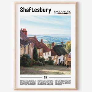 Shaftesbury Print, Shaftesbury Poster, Shaftesbury Wall Art, Oil Painting Poster, City Print, City Artwork, Travel Artwork, Travel Wall Art