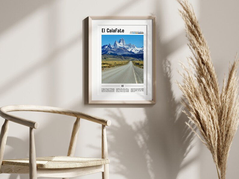 Cartel de El Calafate, Impresión de El Calafate, Arte de pared de El Calafate, Cartel de América del Sur, Impresión de América del Sur, Cartel de viaje imagen 8