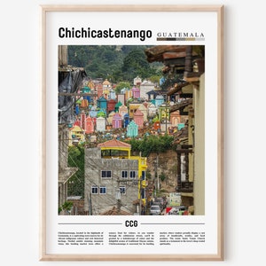 Chichicastenango Poster, Chichicastenango Print, Chichicastenango Wall Art, Minimal Travel Print, Travel Destination, Oil Painting Poster