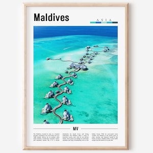Maldives Poster, Maldives Print, Maldives Wall Art, Asia Print, Asia Poster, Asia Photo, Minimal Travel Poster