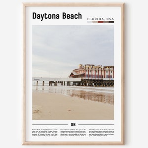 Daytona Beach Print, Daytona Beach Poster, Daytona Beach Wall Art, Oil Painting Poster, City Print, City Artwork, Travel Artwork, Travel Art