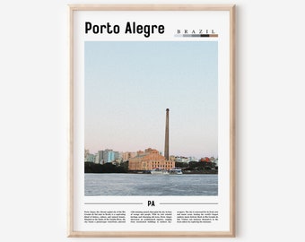 Cartel de Porto Alegre, Impresión de Porto Alegre, Arte de pared de Porto Alegre, Cartel de América del Sur, Impresión de América del Sur, Cartel de viaje