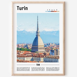 Stampa di Torino, Poster di Torino, Arte della parete di Torino, Poster dell'Italia, Stampa dell'Italia, Arte della parete dell'Italia, Poster di viaggio minimo