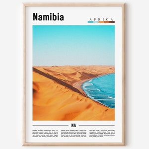 Namibia Poster, Namibia Print, Namibia Wandkunst, Minimal Travel Print, Travel Destination, Ölgemälde Poster