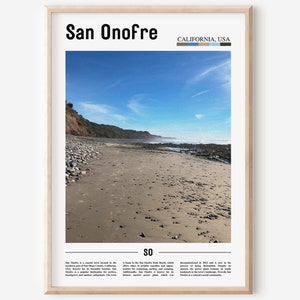 Cartel de San Onofre, Impresión de San Onofre, Arte de pared de San Onofre, Foto de Estados Unidos, Cartel de Estados Unidos, Impresión de Estados Unidos, Cartel de viaje