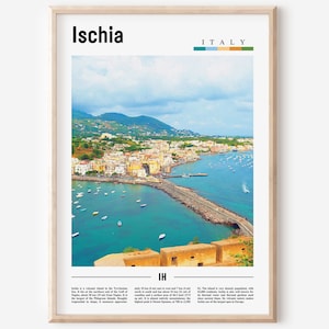 Impression d&#39;Ischia, affiche d&#39;Ischia, art mural d&#39;Ischia, affiche d&#39;Italie, impression d&#39;Italie, art mural d&#39;Italie, affiche de voyage minimal