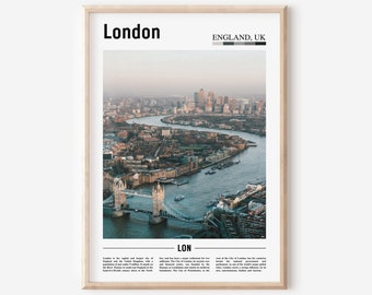 London Poster, London Print, London Wall Art, Minimal Travel Print, Minimal City Poster, Travel Destination, Oil Painting Poster