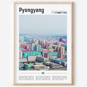 Poster di Pyongyang, Stampa di Pyongyang, Arte della parete di Pyongyang, Stampa Asia, Poster Asia, Foto Asia, Poster di viaggio minimo