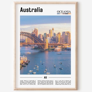 Australia Print, Australia Poster, Australia Wall Art, Oil Painting Poster, Colorful City Print, City Artwork,Travel Artwork,Travel Wall Art