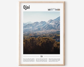 Ojai Print, Ojai Poster, Ojai Wandkunst, Minimal Travel Print, Minimal City Poster,Reiseziel,Bunte Stadt Print,Ölgemälde Poster