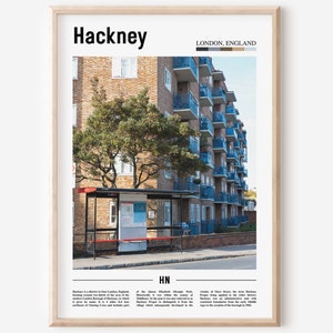 Hackney Print, Hackney Poster, Hackney Wall Art, Minimal Travel Print, Minimal City Poster, Travel Destination Print, Oil Painting Poster