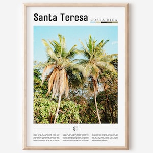 Santa Teresa Poster, Santa Teresa Print, Santa Teresa Wall Art, Minimal Travel Print, Travel Destination, Oil Painting Poster