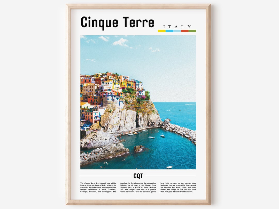Cinque Terre Print, Cinque Terre Poster, Cinque Terre Wall Art, Oil
