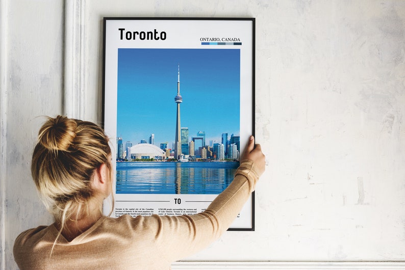 Toronto Print, Toronto Poster, Toronto Wall Art, Oil Painting Poster, Colorful City Print, City Artwork, Travel Artwork, Travel Wall Art image 4