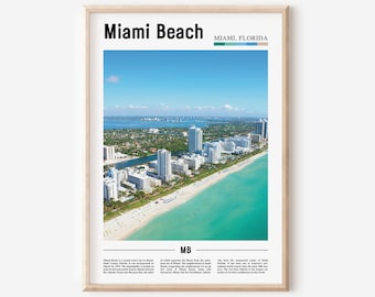 Miami Beach Print, Miami Beach Poster, Miami Beach Wall Art, Oil Painting Poster, City Print, City Artwork, Travel Artwork, Travel Wall Art