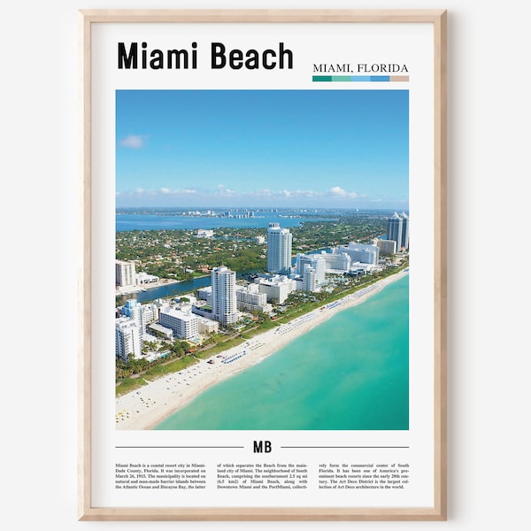 Miami Beach Print, Miami Beach Poster, Miami Beach Wall Art, Oil Painting Poster, City Print, City Artwork, Travel Artwork, Travel Wall Art