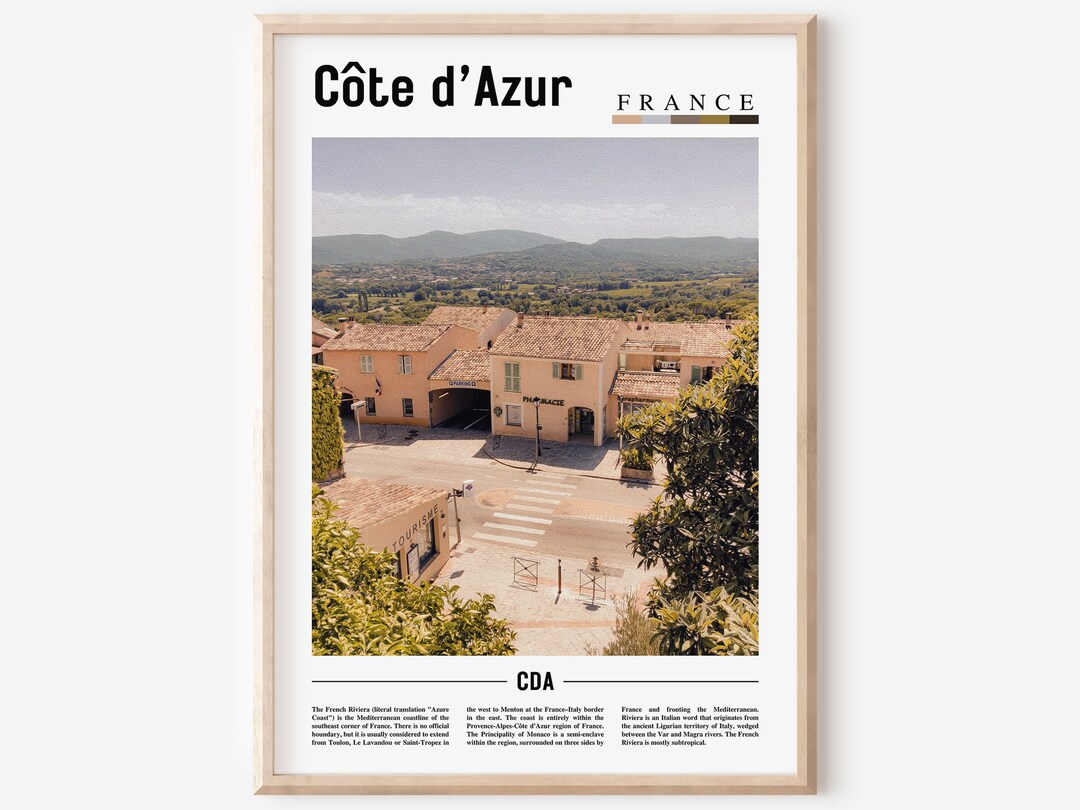 Côte D’azur Print, Côte D’azur Poster, Côte D’azur Wall Art, Minimal ...