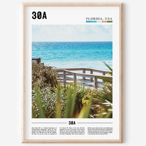 30A Florida Print, 30A Florida Poster, 30A Florida Wall Art, Oil Painting Poster, City Print, City Artwork, Travel Artwork, Travel Wall Art