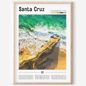 Santa Cruz Print, Santa Cruz Poster, Santa Cruz Wall Art, Oil Painting Poster, Colorful City Print, City Artwork, Travel Artwork, Travel Art