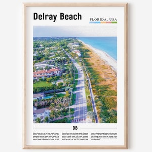 Delray Beach Print, Delray Beach Poster, Delray Beach Wall Art, Oil Painting Poster, City Print, City Artwork,Travel Artwork,Travel Wall Art