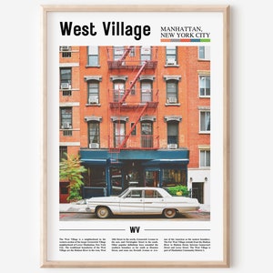 West Village Print, West Village Poster, West Village Wall Art, Oil Painting Poster, City Print, City Artwork,Travel Artwork,Travel Wall Art